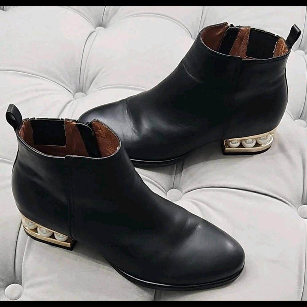 Jeffrey Campbell Orlando BLACK Leather Boot Womens Shoes 9.5